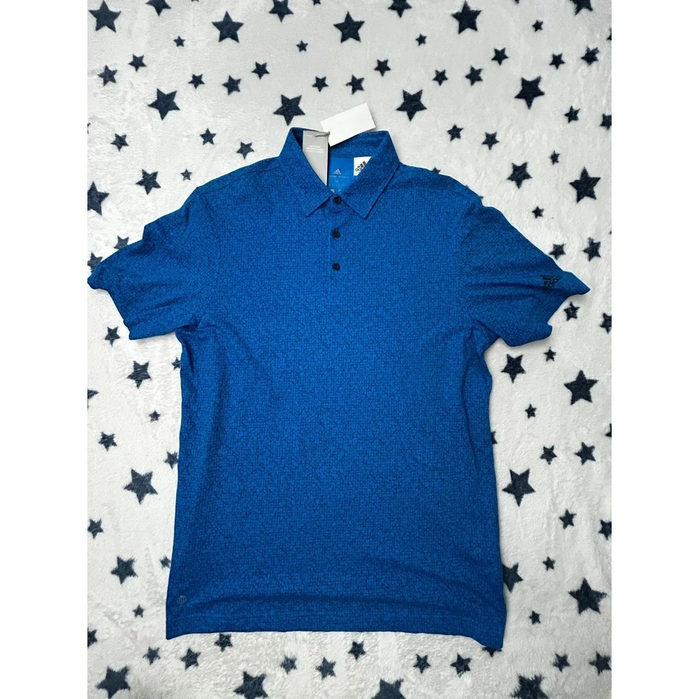 Adidas Golf Polo Shirt Mens Medium Blue Parley Performance NWT Golf Polo